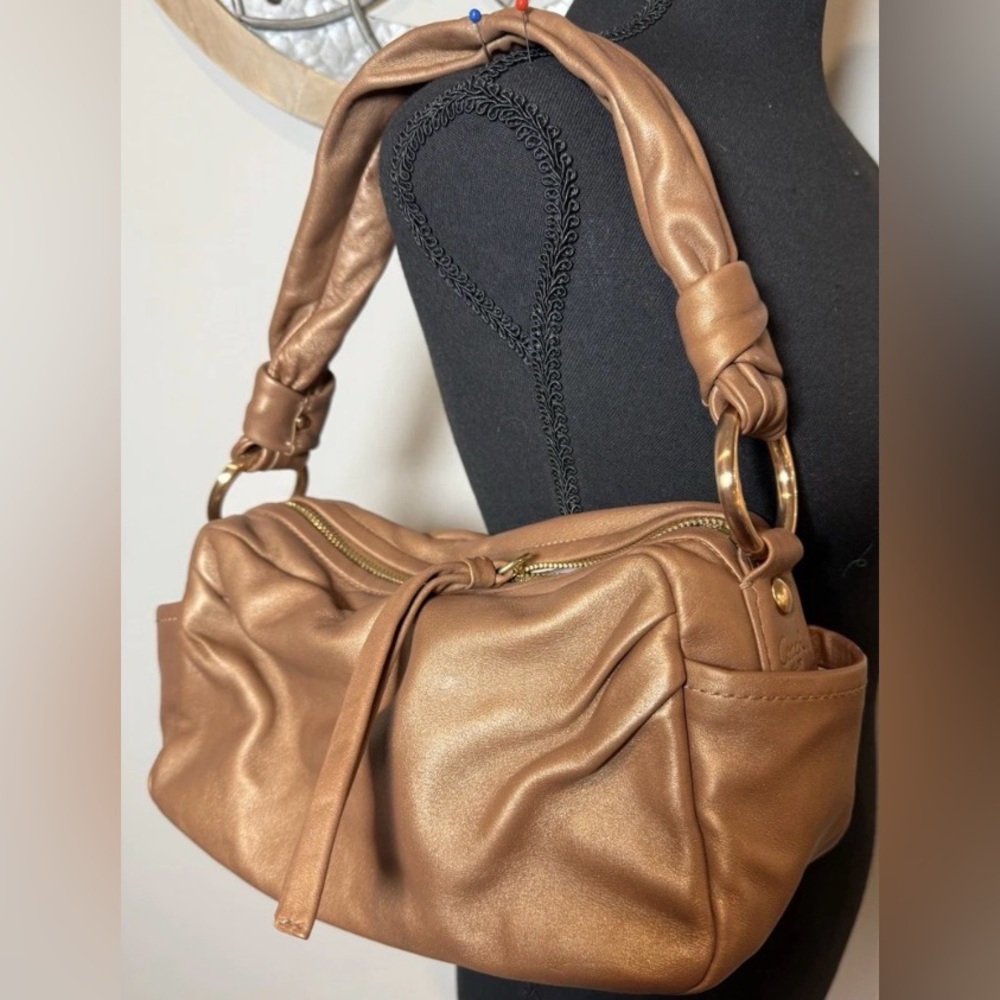 Coach Parker Slouchy Hobo Shoulder Bag Metallic Copper Excellent Condition!